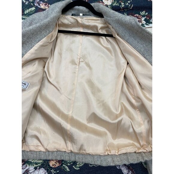 Vintage Macys Pure Wool Cream Jacket Womens 8 Zip Fall Neutral Winter Cozy - Picture 14 of 16